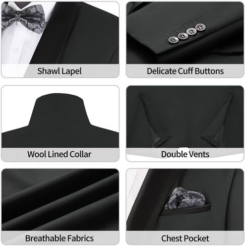 MAGE MALE Men's Tuxedo Jacket Slim Fit One Button Solid Blazer Jacket for Dinner,Prom,Party in Saudi Arabia