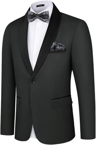 MAGE MALE Men's Tuxedo Jacket Slim Fit One Button Solid Blazer Jacket for Dinner,Prom,Party in Saudi Arabia