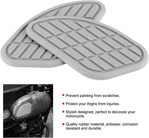 Motorcycle Fuel Tank Knee Pad, Vintage Tank Side Panels Protector Stickers Universal Gas Petrol Tank Knee Pads(Black) (Black) in Kuwait