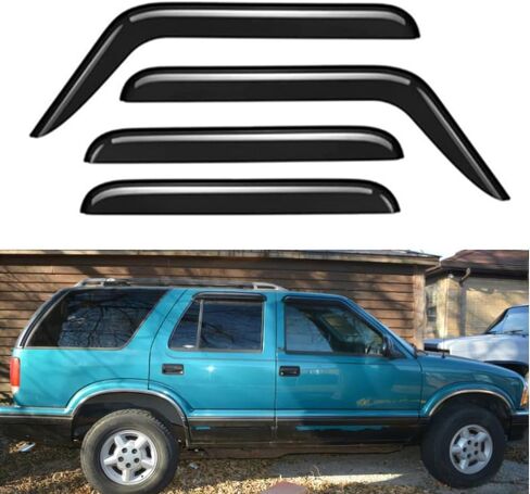 Wensdy 94228 4Pcs Outside Mount Side Window Visor Deflector Sun Rain Guard Set fit for 1992-2011 Mercury Grand Marquis (Excludes Landau Roof),98-11 Crown Vic (Short Rears),2003 Marauder in Kuwait