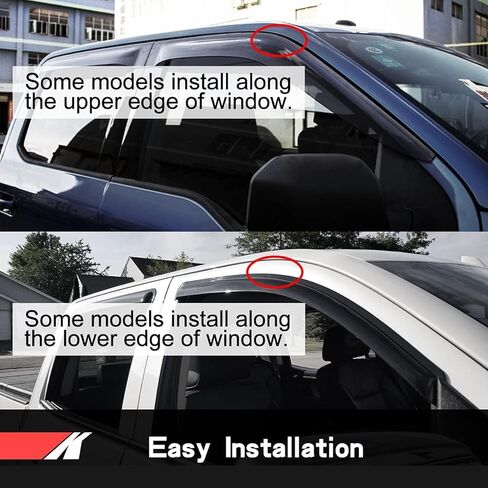 مجموعة Wensdy 94228 4 قطع من واقي النافذة الجانبية للتركيب الخارجي من واقي المطر من الشمس مناسبة لـ 1992-2011 Mercury Grand Marquis (باستثناء سقف Landau)، 98-11 Crown Vic (مؤخرات قصيرة)، 2003 Marauder in Kuwait
