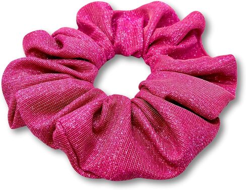 Oversized Unbreakable Sparkle Hair Scrunchies for Women and Girls, Large Glitter Hair Ponytail Holders, Kids Glitter Hair Tie (Black) in Saudi Arabia