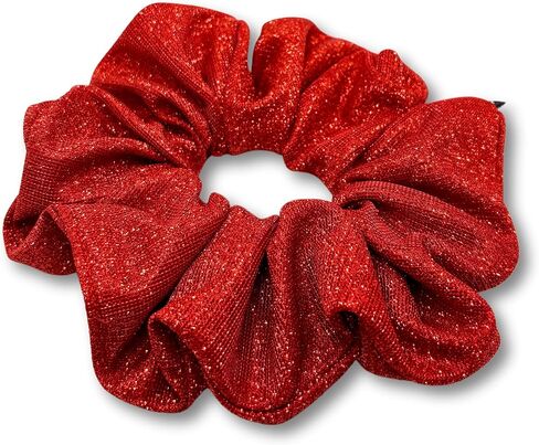 Oversized Unbreakable Sparkle Hair Scrunchies for Women and Girls, Large Glitter Hair Ponytail Holders, Kids Glitter Hair Tie (Black) in Saudi Arabia
