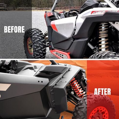 Maverick X3 Fender Flare Extensions, A & UTV PRO Extended Mud Fender Flares Front & Rear for 2017-2023 Can Am Maverick X3 & X3 Max RS Turbo R RR 2 & 4 Doors Accessories Replace # 715002973 in Saudi Arabia