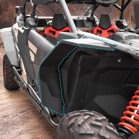 Maverick X3 Fender Flare Extensions, A & UTV PRO Extended Mud Fender Flares Front & Rear for 2017-2023 Can Am Maverick X3 & X3 Max RS Turbo R RR 2 & 4 Doors Accessories Replace # 715002973 in Saudi Arabia