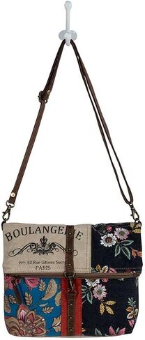 حقيبة ميرا باغ للنساء - حقيبة كتف من الجلد والقماش الغربي المُعاد تدويره مزهرة in Kuwait