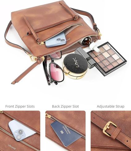 Purses for Women Crossbody Bag Trendy, Vegan Leather Crossbody Shoulder Bag Adjustable Strap, Zipper Pocket Crossbody Purse in Kuwait
