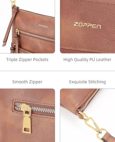 Purses for Women Crossbody Bag Trendy, Vegan Leather Crossbody Shoulder Bag Adjustable Strap, Zipper Pocket Crossbody Purse in Kuwait
