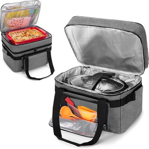 LUXJA Indoor Grill Carrying Bag with Bottom Pad Compatible for Ninja Sizzle GR101 Smokeless Grill, Double Layer Electric Grill Bag with Plates Section (Bag Only), Black in Kuwait