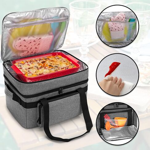 LUXJA Indoor Grill Carrying Bag with Bottom Pad Compatible for Ninja Sizzle GR101 Smokeless Grill, Double Layer Electric Grill Bag with Plates Section (Bag Only), Black in Kuwait