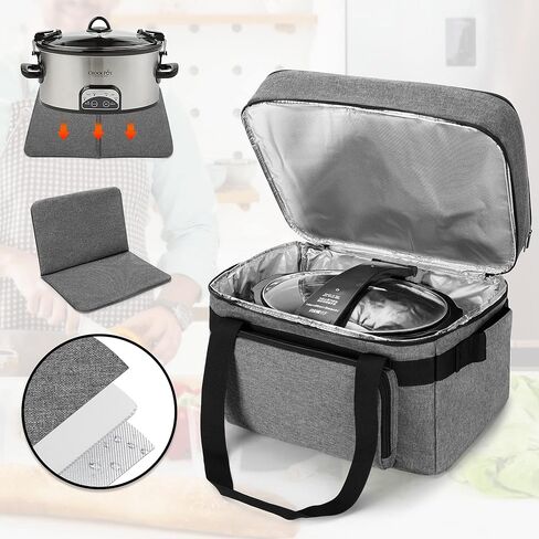 LUXJA Indoor Grill Carrying Bag with Bottom Pad Compatible for Ninja Sizzle GR101 Smokeless Grill, Double Layer Electric Grill Bag with Plates Section (Bag Only), Black in Kuwait