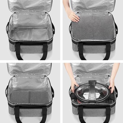 LUXJA Indoor Grill Carrying Bag with Bottom Pad Compatible for Ninja Sizzle GR101 Smokeless Grill, Double Layer Electric Grill Bag with Plates Section (Bag Only), Black in Kuwait