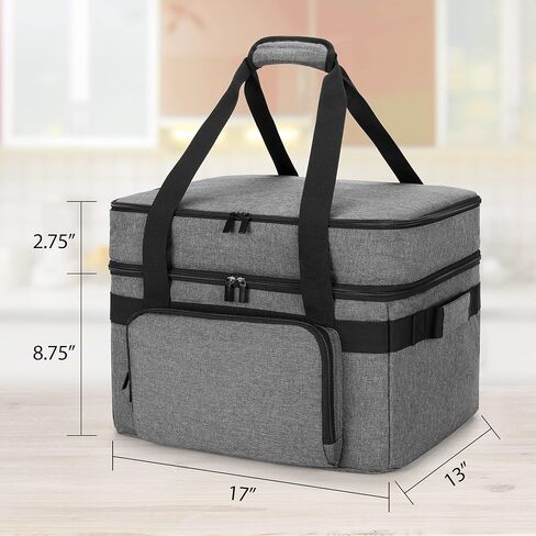 LUXJA Indoor Grill Carrying Bag with Bottom Pad Compatible for Ninja Sizzle GR101 Smokeless Grill, Double Layer Electric Grill Bag with Plates Section (Bag Only), Black in Kuwait