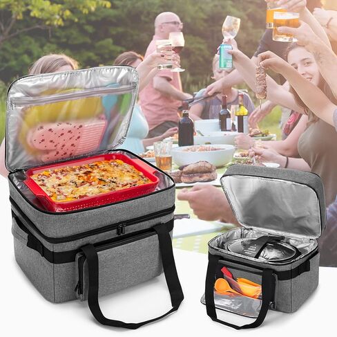 LUXJA Indoor Grill Carrying Bag with Bottom Pad Compatible for Ninja Sizzle GR101 Smokeless Grill, Double Layer Electric Grill Bag with Plates Section (Bag Only), Black in Kuwait