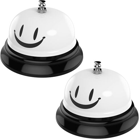 Call Bell, Service Bell Dinner Desk Bell for The Porter Kitchen Restaurant Bar Hotel Schools (2 Pack, Yellow)-Style 2 in Saudi Arabia
