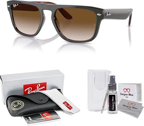 Ray-Ban RB4407 Square Sunglasses for Men for Women + BUNDLE With Designer iWear Complimentary Eyewear Kit in Saudi Arabia