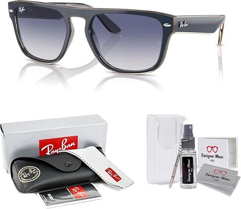 Ray-Ban RB4407 Square Sunglasses for Men for Women + BUNDLE With Designer iWear Complimentary Eyewear Kit in Saudi Arabia