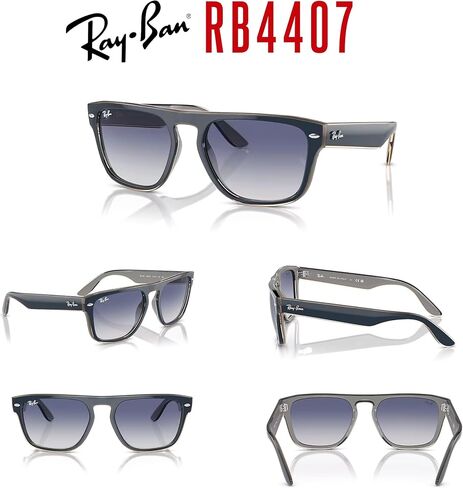 Ray-Ban RB4407 Square Sunglasses for Men for Women + BUNDLE With Designer iWear Complimentary Eyewear Kit in Saudi Arabia