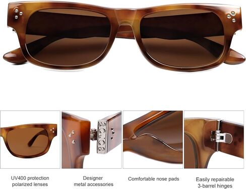 SOJOS Retro Square Polarized Sunglasses for Women Men Vintage Shades UV400 Protection Sunnies SJ2338 in Saudi Arabia