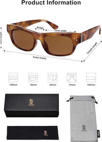 SOJOS Retro Square Polarized Sunglasses for Women Men Vintage Shades UV400 Protection Sunnies SJ2338 in Saudi Arabia