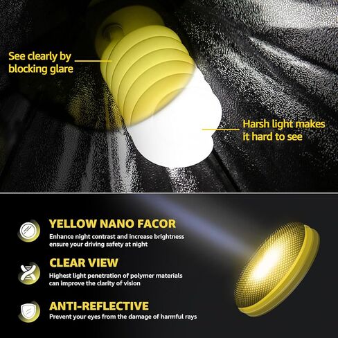 Myiaur Night Vision Driving Glasses for Women, Polarized Anti-Glare Fishion Glasses at Night Time Yellow Lens 7059 in Saudi Arabia