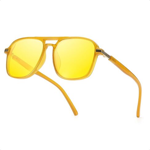 Myiaur Night Vision Driving Glasses for Women, Polarized Anti-Glare Fishion Glasses at Night Time Yellow Lens 7059 in Saudi Arabia