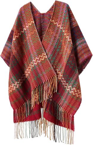 Knitted Shawl Wraps for Women Tassel Cape Vintage Boho Scarf Bohemia Cover Ups in Saudi Arabia