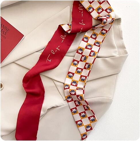 POSGRS Red Style Pattern Bag Handbag Handle Ribbon Scarf Hair Head Band Neck Scarf Neckerchief in Saudi Arabia