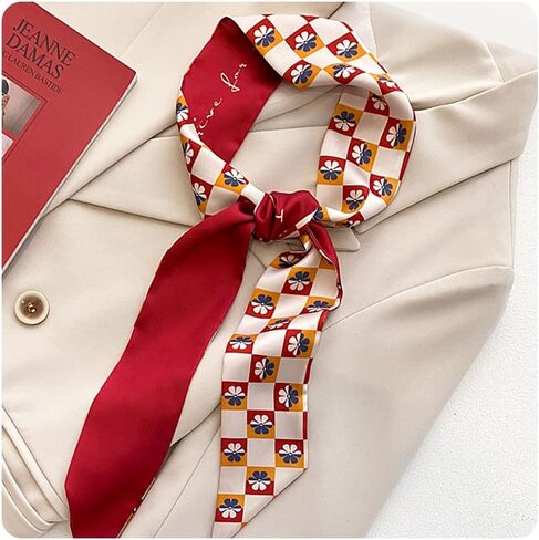 POSGRS Red Style Pattern Bag Handbag Handle Ribbon Scarf Hair Head Band Neck Scarf Neckerchief in Saudi Arabia