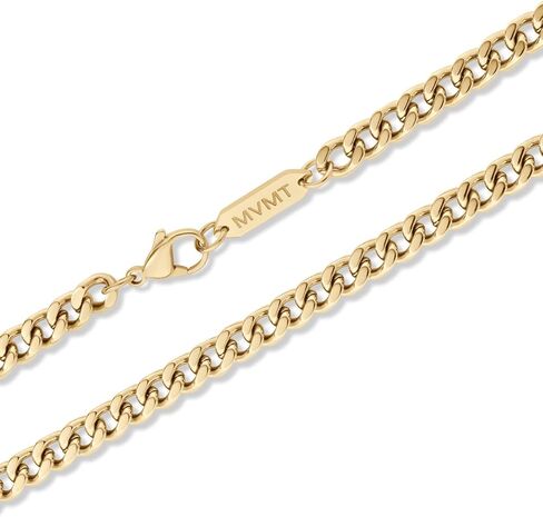 مجوهرات MVMT للرجال - إكسسوار أزياء - قلادة سلسلة من الفولاذ المطلي بالأيونات 5 مم - مطلية بالذهب in Kuwait