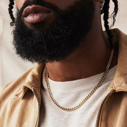 مجوهرات MVMT للرجال - إكسسوار أزياء - قلادة سلسلة من الفولاذ المطلي بالأيونات 5 مم - مطلية بالذهب in Kuwait