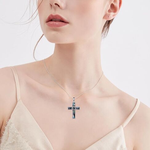 TIGER RIDER Ankh/Celtic Knot/Star of David/Heart Cross Pendant Necklace 925 Sterling Silver Religious Jewelry Gift for Men Women Christmas Birthday in Kuwait