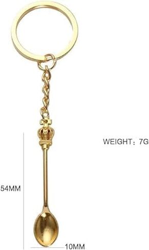 JJLFresheners Silver Mini Crown Spoon Keychain, Key Ring Christmas Kitchen Spoon Crown Metal Key Chain Craft Jewelry Gift Keychain Men, Men's Jewelry, Car Keychain (57x9mm) in Saudi Arabia