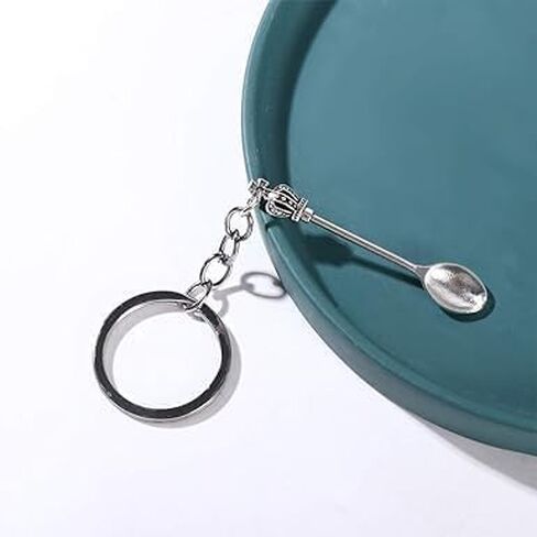 JJLFresheners Silver Mini Crown Spoon Keychain, Key Ring Christmas Kitchen Spoon Crown Metal Key Chain Craft Jewelry Gift Keychain Men, Men's Jewelry, Car Keychain (57x9mm) in Saudi Arabia