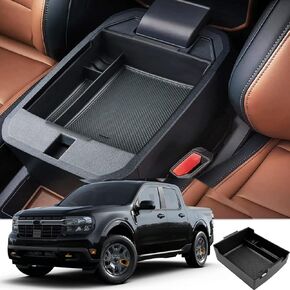 Gah for 2022 2023 2024 Ford Maverick XL XLT Lariat Pickup Truck Center Console Organizer Tray 2022 2023 2024 Maverick Armrest Trays Storage Box Coin Container 2024 Maverick Truck Accessories