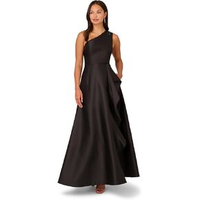 Adrianna Papell Women's One Shoulder Mikado Gown