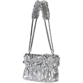 KWANI Tate Ruched Top Handle Handbags PU Leather Cross body Tote Shoulder Bag for Women 2 Types Straps