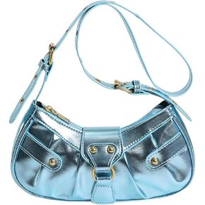 Shoulder Bag for Women Y2K Handbag Crossbody Bag Pleated Purse Hobo Bag