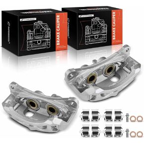 A-Premium Disc Brake Calipers Assembly with Bracket Compatible with Chevrolet Silverado 2500 HD 3500 HD 2020-2021 & GMC Sierra 2500 HD 3500 HD 2020-2021, 6.6L - Rear Driver and Passenger Side 2Pcs