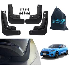 BestEvMod AOSK Compatible with Mustang Mach E Mud Flaps Splash Guards Exterior Accessories, 2021 2022 2023 2024 Mach-E mud Flaps Splash Guards(Set of Four) No Need to Drill Holes