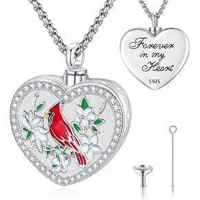 Eusense Cremation Jewelry for Ashes Urn Necklace to Put Ashes In 925 Sterling Silver Memorial Pendant Heart Urn Necklaces for Ashes Necklace for Women Men