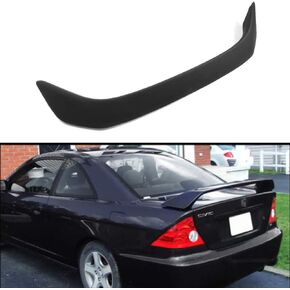 ECCPP ABS Spoiler Wing Unpainted Rear Spoiler with 3rd Brake Light Matte Black Exterior Accessories for Honda Civic 2-Door EX Coupe