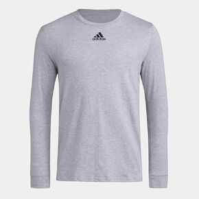 adidas Mens LS Pregame Bos Tee Medium Grey Heather MD