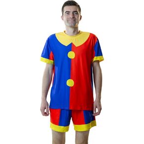 Clown Jester Shirt and Shorts for Mens Onesies Adult Women Men Cosplay Halloween Christmas Costumes
