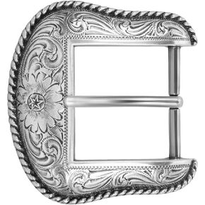 أبازيم حزام بديلة كلاسيكية عتيقة للرجال والنساء (Vintage Silver-4)
