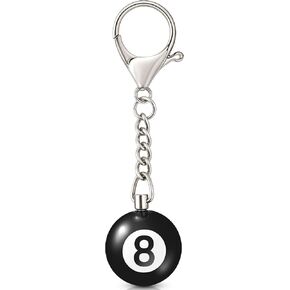 8 Ball Keychain Billiard Lucky Ball Charm Keyring for Men Pool Player Lover Purse Handbag Backpack Key Chain