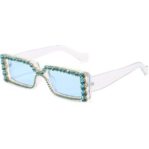 Diamond Rectangle Sunglasses For Women Fashion Men Square Sunglasses Vintage Rhinestone Sunglasses Ladies Summer Eyewear in Kuwait