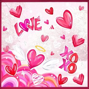 Mfault Valentines Day Pink Love Hearts Window Clings 4 Sheets, Romantic Arrow Stickers Decals Decorations, Anniversary Wedding Home Kitchen Decor Party Supplies