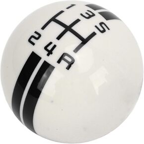Manual Shift Lever Knob, 5 Speed Gear Shift Knob Manual Shifter Lever Stick Head Knob Replacement for Mustang 1967 to 2018 (White Black)