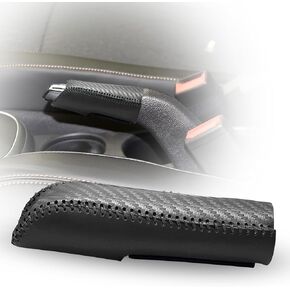 Car Handbrake Cover Compatible with Chevy Brake Handle Protector,Hand-Stitched Leather with Carbon Fiber for Trax 2015-2021 for Sonic 2012-2022,Automatic Internal Accessories(Black Thread)
